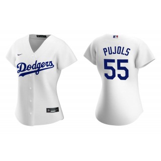 Women's Los Angeles Dodgers Albert Pujols White Replica Home Jersey