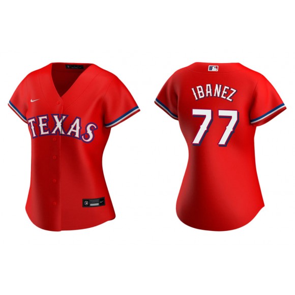 Women's Texas Rangers Andy Ibanez Red Replica Alternate Jersey