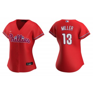 Women's Philadelphia Phillies Brad Miller Red Replica Alternate Jersey