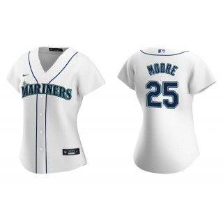 Women's Seattle Mariners Dylan Moore White Replica Home Jersey