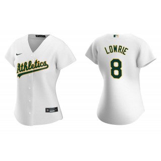 Women's Oakland Athletics Jed Lowrie White Replica Home Jersey