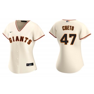 Women's San Francisco Giants Johnny Cueto Cream Replica Home Jersey
