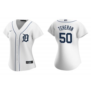 Women's Detroit Tigers Julio Teheran White Replica Home Jersey