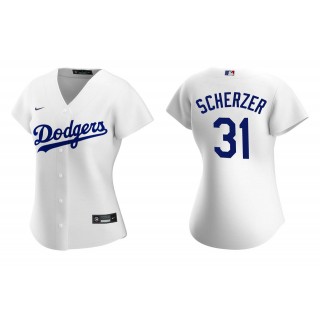 Women's Los Angeles Dodgers Max Scherzer White Replica Home Jersey