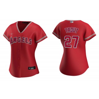 Women's Los Angeles Angels Mike Trout Red Replica Alternate Jersey