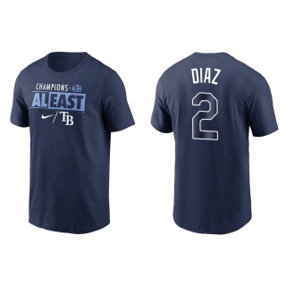 Yandy Diaz Rays Navy 2021 AL East Division Champions T-Shirt