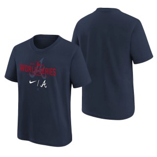 Youth Atlanta Braves Navy 2021 World Series Bound Authentic Collection Dugout T-Shirt
