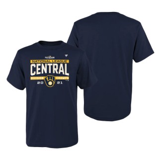 Youth Brewers Navy 2021 NL Central Division Champions Locker Room T-Shirt