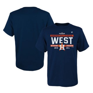 Youth Houston Astros Navy 2021 AL West Division Champions Locker Room T-Shirt