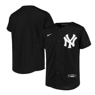 Youth New York Yankees Black White Replica Team Jersey