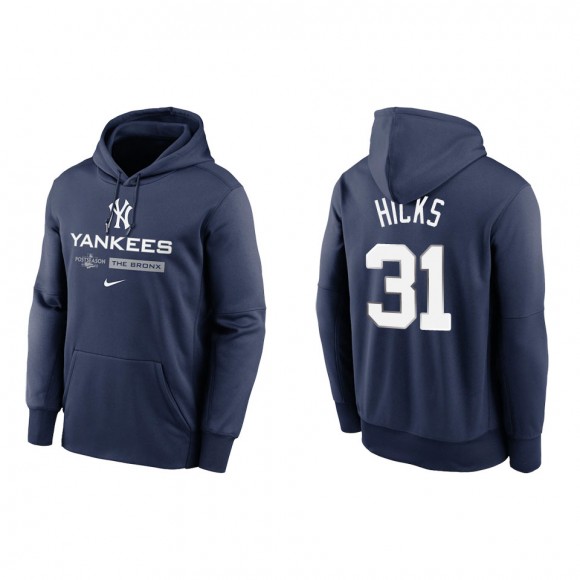 Aaron Hicks New York Yankees Navy 2022 Postseason Authentic Collection Dugout Pullover Hoodie