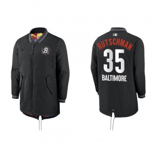 Adley Rutschman Baltimore Orioles Black 2023 City Connect Authentic Collection Dugout Long Sleeve Full-Zip Jacket