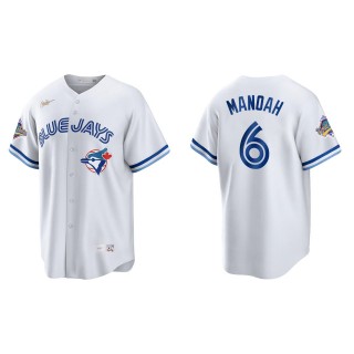 Alek Manoah Toronto Blue Jays White 1992 World Series Patch 30th Anniversary Cooperstown Collection Jersey