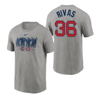 Men's Chicago Cubs Alfonso Rivas Gray 2022 Field of Dreams Cornfield Matchup T-Shirt