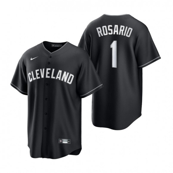 Amed Rosario Indians Nike Black White Replica Jersey