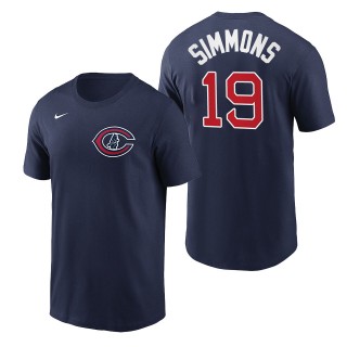 Men's Chicago Cubs Andrelton Simmons Navy 2022 Field of Dreams T-Shirt