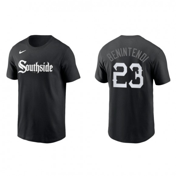 Andrew Benintendi Chicago White Sox Nike Black City Connect Wordmark T-Shirt