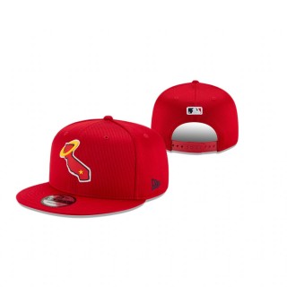 Los Angeles Angels Red 2021 Clubhouse 9FIFTY Snapback Hat