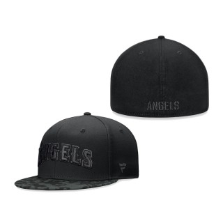 Los Angeles Angels Camo Brim Fitted Hat Black