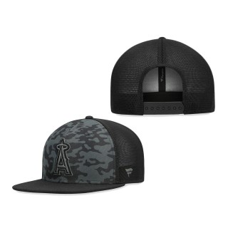 Los Angeles Angels Camo Mesh Snapback Hat Black