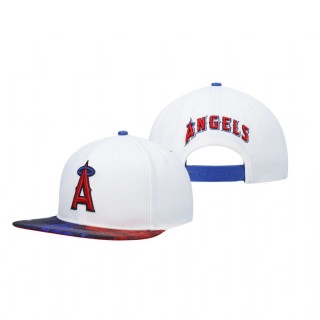 Los Angeles Angels White Dip-Dye Snapback Hat