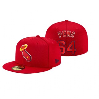 Angels Felix Pena Red 2021 Clubhouse Hat