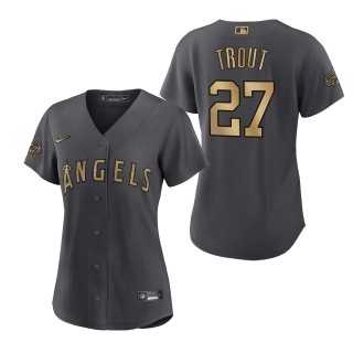 Women's Mike Trout Los Angeles Angels American League Charcoal 2022 MLB All-Star Game Replica Jersey