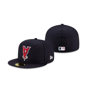 Angels Upside Down 59FIFTY Fitted Navy Hat