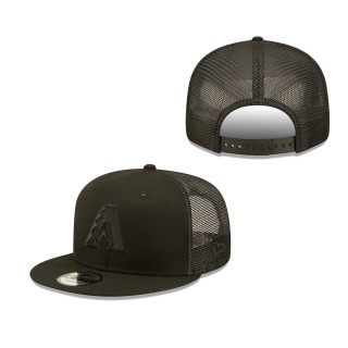 Men's Arizona Diamondbacks Blackout Trucker 9FIFTY Snapback Hat
