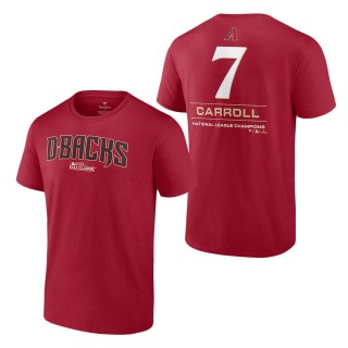 Arizona Diamondbacks Corbin Carroll Cardinal 2023 National League Champions Player Name & Number T-Shirt