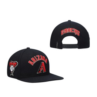 Arizona Diamondbacks Pro Standard Black Stacked Logo Snapback Hat