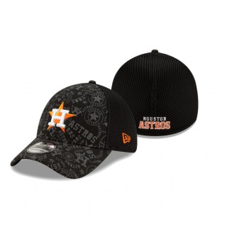 Astros Black All Over Print Neo 39THIRTY Flex Hat