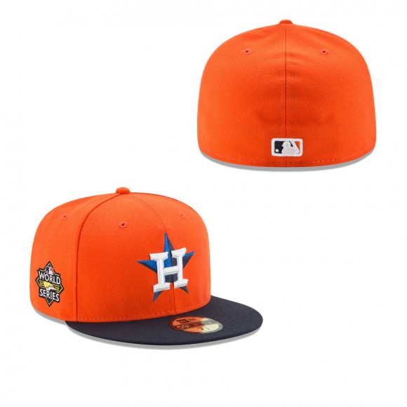 Men's Houston Astros Orange Navy 2022 World Series Side Patch 59FIFTY Fitted Hat