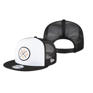 Houston Astros White Black Vert 2.0 9FIFTY Trucker Snapback Hat
