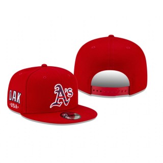 Oakland Athletics Red 4th of July 9FIFTY Adjustable Hat