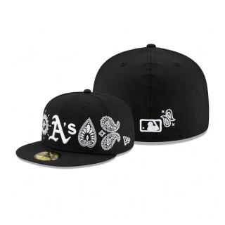 Athletics Paisley Elements 59FIFTY Fitted Black Hat