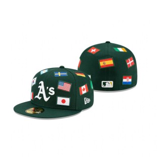 Athletics All Over Flag 59FIFTY Fitted Green Hat