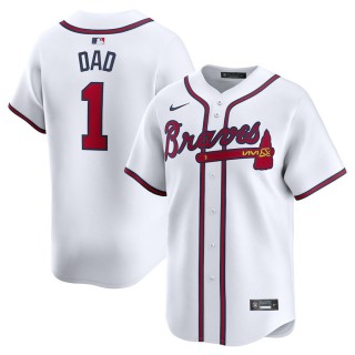 Atlanta Braves White #1 Dad Home Limited Jersey