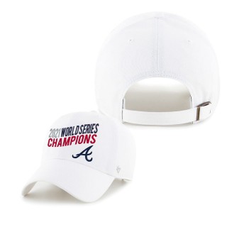 Atlanta Braves Women's 2021 World Series Champions Wave Clean Up Adjustable Hat White