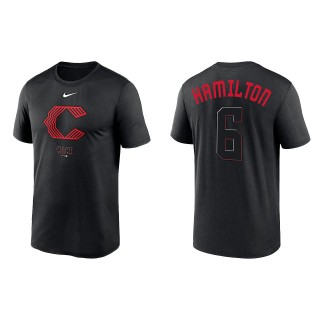 Billy Hamilton Cincinnati Reds Black 2023 City Connect Tri-Blend T-Shirt