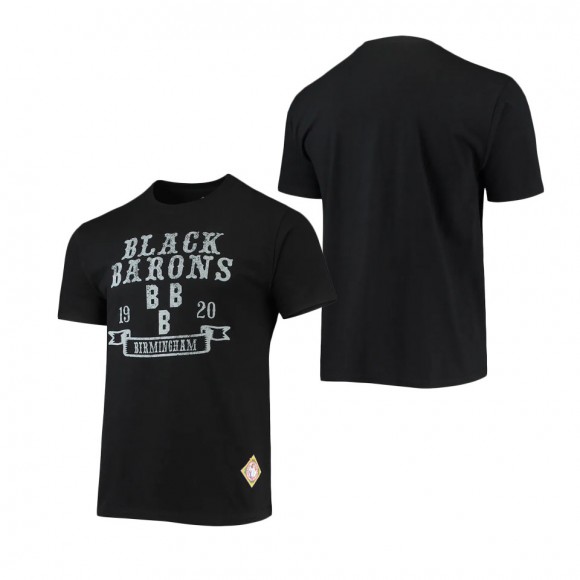 Birmingham Black Barons Stitches Negro League Wordmark T-Shirt Black