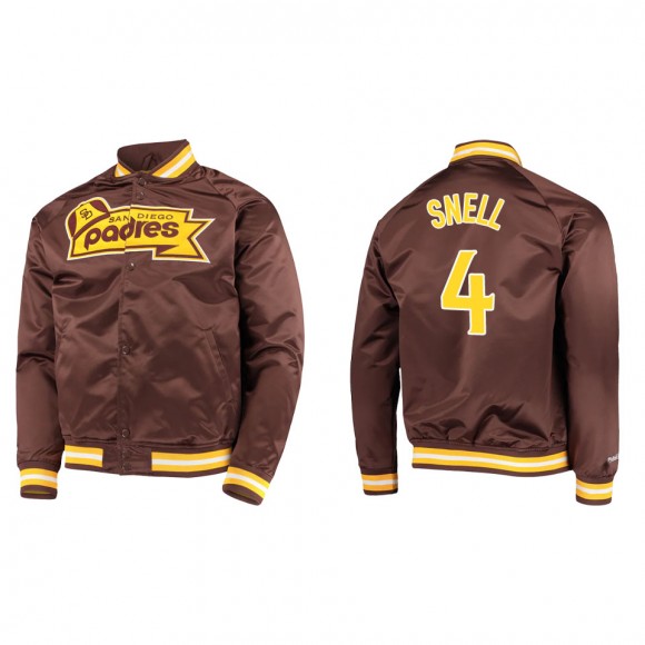 Blake Snell Men's San Diego Padres Mitchell & Ness Brown Lightweight Satin Full-Snap Jacket