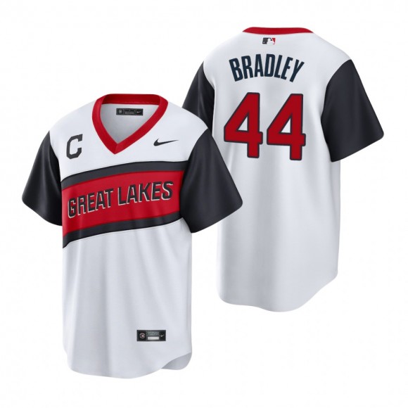 Indians Bobby Bradley Nike White 2021 Little League Classic Home Replica Jersey