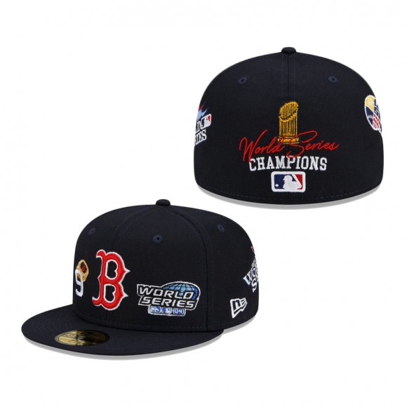 Boston Red Sox 9x World Series Champions Count the Rings 59FIFTY Fitted Hat Navy