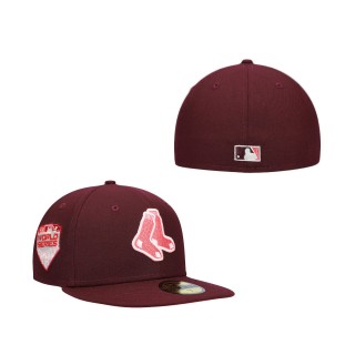 Boston Red Sox Color Fam Lava Red Undervisor Fitted Hat Maroon