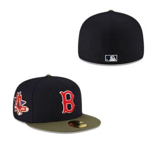 Boston Red Sox Just Caps Dark Forest Visor Fitted Hat