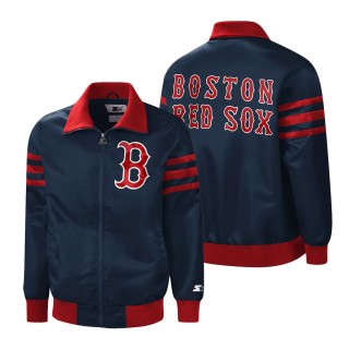 Boston Red Sox Starter Navy The Captain II Full-Zip Varsity Jacket