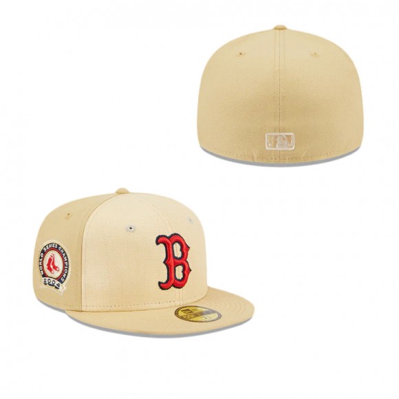 Boston Red Sox Raffia Front Fitted Hat