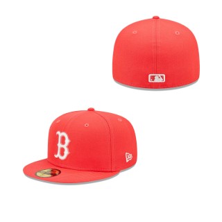 Men's Boston Red Sox Red Lava Highlighter Logo 59FIFTY Fitted Hat