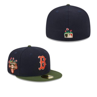 Boston Red Sox Sprouted Fitted Hat Navy
